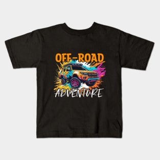 Offroad Adventure Retro colorful design. Kids T-Shirt